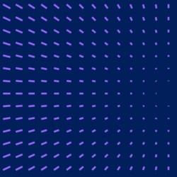 A hypnotic spiral pattern with radiating lines on a dark blue background.